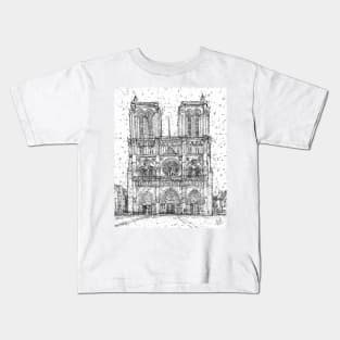 NOTRE-DAME de PARIS - pencil portrait .1 Kids T-Shirt